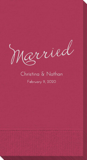 Expressive Script Married Guest Towels